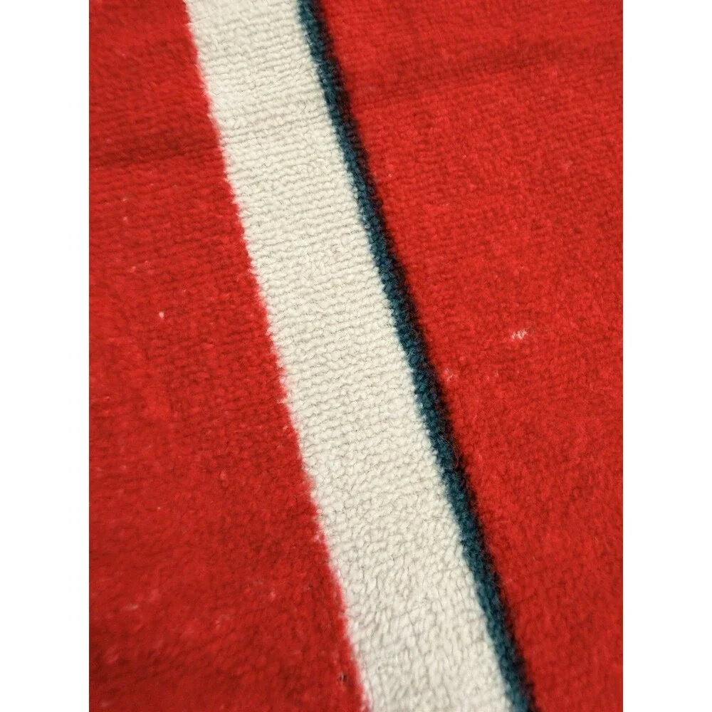 Budweiser Bottle Label Beach Towel R.A. Briggs King of Beers Red Blue VTG 54x29